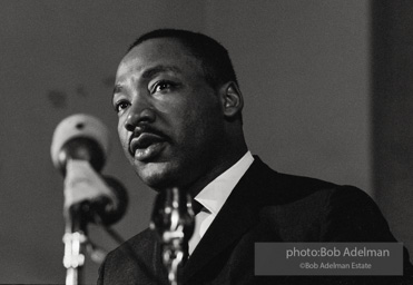 Martin Luther King, Jr. speaks at an evening rally in Brown Chapel. Selma, AL, 1965.