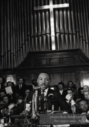 Martin Luther King, Jr. speaks at an evening rally in Brown Chapel. Selma, AL, 1965.