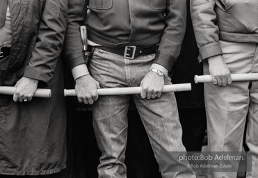 Wall of troopers and possemen, Selma 1965.