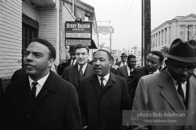 King after learning of the removal of the federal injunction against a march from Selma to Montgomery, Montgomery 1965.