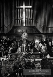 Martin Luther King, Jr. speaks at an evening rally in Brown Chapel. Selma, AL, 1965.