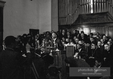 Martin Luther King, Jr. speaks at an evening rally in Brown Chapel. Selma, AL, 1965.