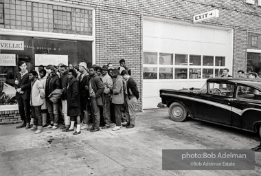 Demonstrators approaching the Courthouse. Selma, 1965.