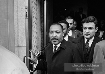 King after learning of the removal of the federal injunction against a march from Selma to Montgomery, Montgomery 1965.