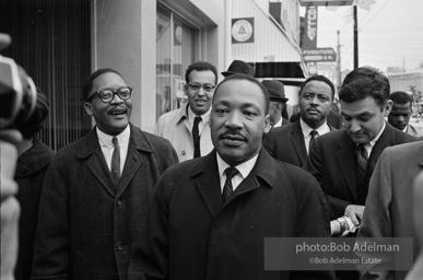 King after learning of the removal of the federal injunction against a march from Selma to Montgomery, Montgomery 1965.