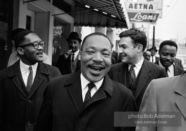 King after learning of the removal of the federal injunction against a march from Selma to Montgomery, Montgomery 1965.