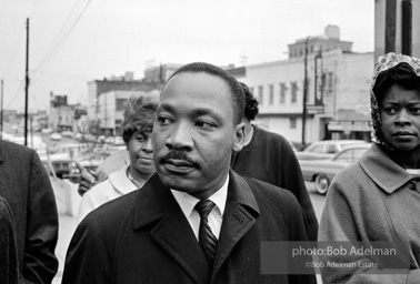 King after learning of the removal of the federal injunction against a march from Selma to Montgomery, Montgomery 1965.