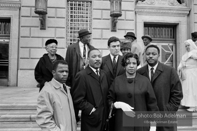 King after learning of the removal of the federal injunction against a march from Selma to Montgomery, Montgomery 1965.