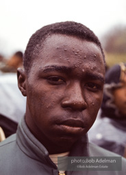 Selma marcher in rain, Selma to Montgomery march, 1965