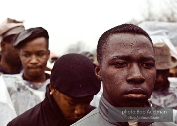 Selma marcher in rain, Selma to Montgomery march, 1965