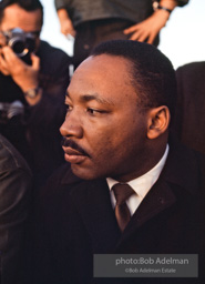 Martin Luther King in a quiet moment as he prepares to speak  inMontgomery,  Alabama.  1965