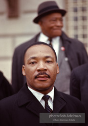 Martin Luther King after the Federal court permits the historic Selma to Montgomery march to proceed, Montgomery, Alabama, 1965