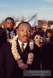 Martin Luther King  at the beginning of the Selma to Montgomery march, Selma Alabama, 1965.