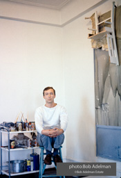 Jasper Johns at his Riverside Drive studio. New York City, 1964.