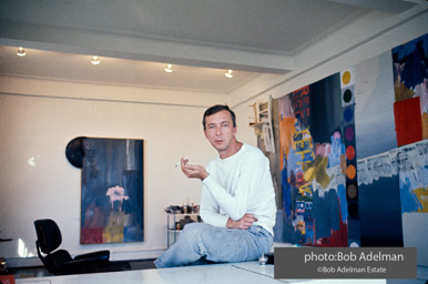 Jasper Johns at his Riverside Drive studio. New York City, 1964.