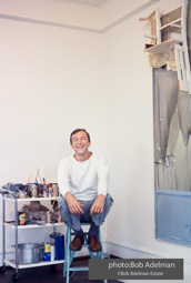 Jasper Johns at his Riverside Drive studio. New York City, 1964.