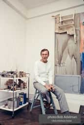 Jasper Johns at his Riverside Drive studio. New York City, 1964.