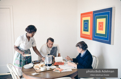 Jasper Johns at his Riverside Drive studio. New York City, 1964.