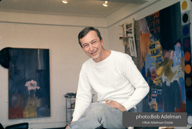 Jasper Johns at his Riverside Drive studio. New York City, 1964.