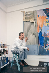 Jasper Johns at his Riverside Drive studio. New York City, 1964.