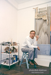 Jasper Johns at his Riverside Drive studio. New York City, 1964.