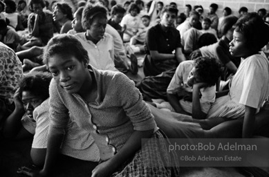 Improv prisons: High school student demonstrators are detained in a sports stadium,  Birmingham,  Alabama.
1963