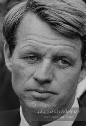 Senator Bobby Kennedy at the funeral of Martin Luther King, Jr. Atlanta, Georgia, 1968.