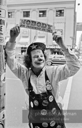 Demonstrator outside the Democratic National Convention. New York City, 1976.
