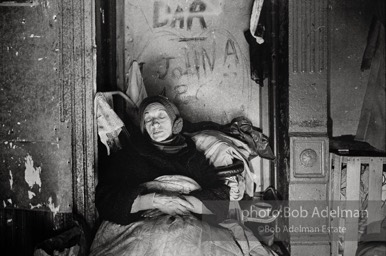 Photographs of the living conditions of poor people on the lower East Side, in Harlem;
photographs of abandoned buildings and abandoned neighborhoods.