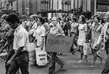 First Women's Lib march on 5th ave, NYC. August, 1970