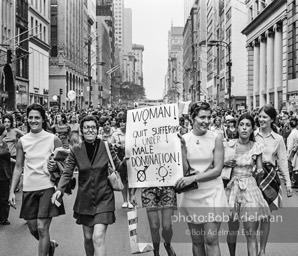 First Women's Lib march on 5th ave, NYC. August, 1970