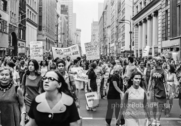 First Women's Lib march on 5th ave, NYC. August, 1970