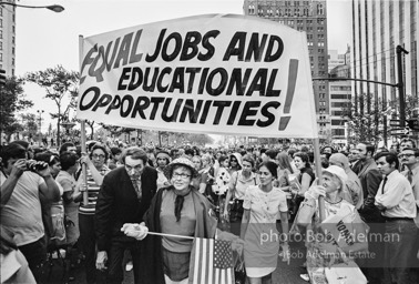 First Women's Lib march on 5th ave, NYC. August, 1970