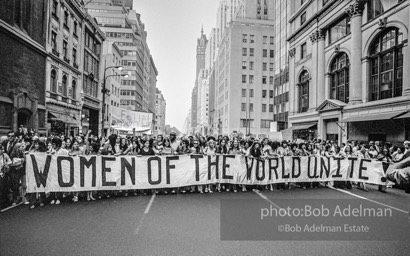 First Women's Lib march on 5th ave, NYC. August, 1970