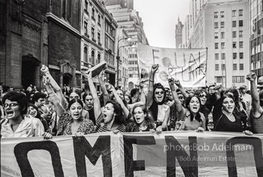 First Women's Lib march on 5th ave, NYC. August, 1970