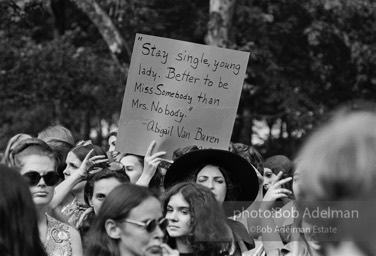 First Women's Lib march on 5th ave, NYC. August, 1970