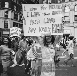 First Women's Lib march on 5th ave, NYC. August, 1970