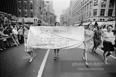 First Women's Lib march on 5th ave, NYC. August, 1970