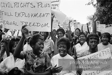 Proud determined marchers approach the Lincoln Memorial,  Washington, D.C.  August 28, 1963.