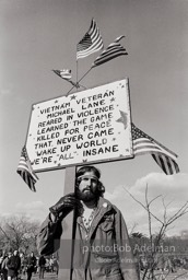 Viet-Nam War veteran at a  protest against the Vietnam war. Central Park, New York City,1969