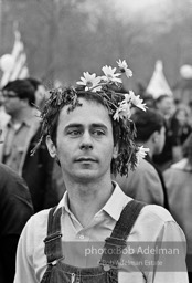 Flower Power. Participant at a Peace March.New York City. 1966.