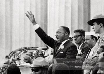 The Dreamer dreams: King ends his speech with the words of the old Negro spiritual, “Free at last! Free at last! Thank God Almighty, we are free at last!”   Washington,  D.C.  1963