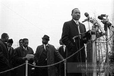 Martin Luther King addresses the largest peace demonstration against the Vietnam war at the United Nations Plaza. NYC.April 15. 1967