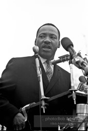 Martin Luther King addresses the largest peace demonstration against the Vietnam war at the United Nations Plaza. NYC.April 15. 1967