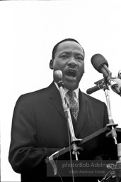 Martin Luther King addresses the largest peace demonstration against the Vietnam war at the United Nations Plaza. NYC.April 15. 1967