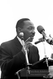 Martin Luther King addresses the largest peace demonstration against the Vietnam war at the United Nations Plaza. NYC.April 15. 1967