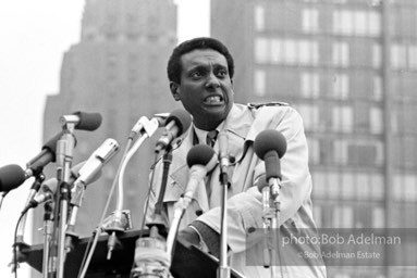 King led anti-Vietnam war protest. NYC, 1967. Black power: Activist Stokely Carmichael speaking at the United Nations, New York City. 1967.