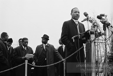 Martin Luther King addresses the largest peace demonstration against the Vietnam war at the United Nations Plaza. NYC.April 15. 1967