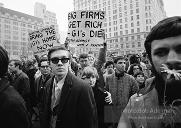 Martin Luther King led anti-Vietnam war protest. NYC, 1967.