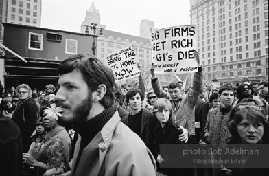 Martin Luther King led anti-Vietnam war protest. NYC, 1967.